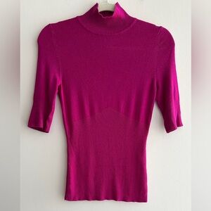 Express Design Studio Fuchsia Keyhole Back Mockneck Sweater, Size XS